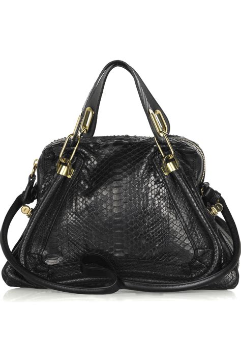 chloe black python paraty bag|CHLOE Python Small Paraty Black 70143 .